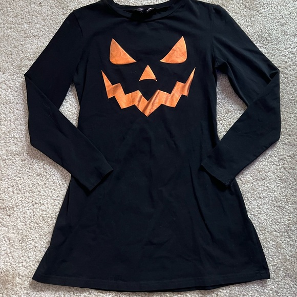 Dolls Kill Dresses & Skirts - Trickz N’ Treatz - Metallic Pumpkin Long Sleeve Mini Dress - Size S